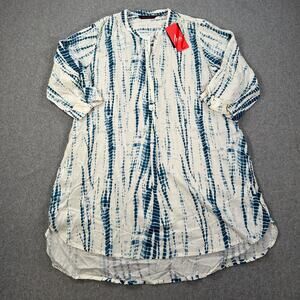 Rangmanch by Pantaloons Blue Tunic Coverup Women's XXL 3/4 Sleeve New